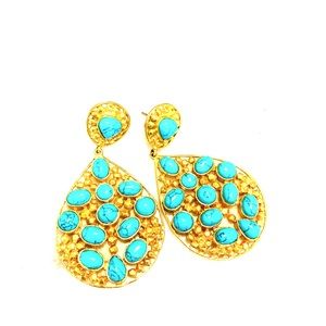 Julie Vos 24K Gold Plated Statement Earrings